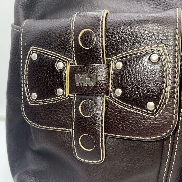 Marc Jacobs Vintage Thick Leather Hobo Bag With Bows And Psychedelic Interior - Picture 5 of 16